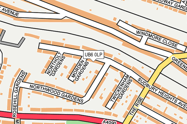 UB6 0LP map - OS OpenMap – Local (Ordnance Survey)