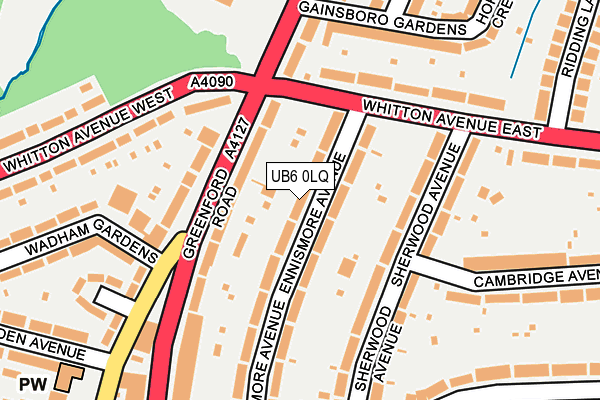 UB6 0LQ map - OS OpenMap – Local (Ordnance Survey)