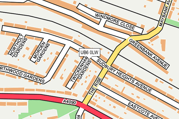 UB6 0LW map - OS OpenMap – Local (Ordnance Survey)