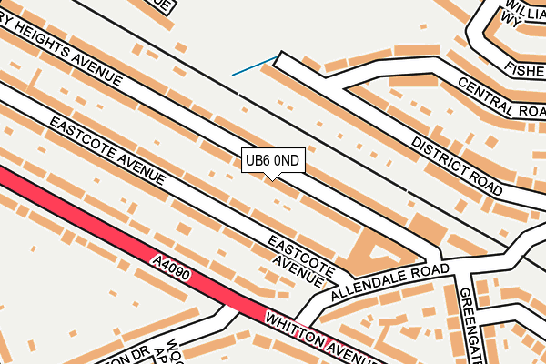 UB6 0ND map - OS OpenMap – Local (Ordnance Survey)