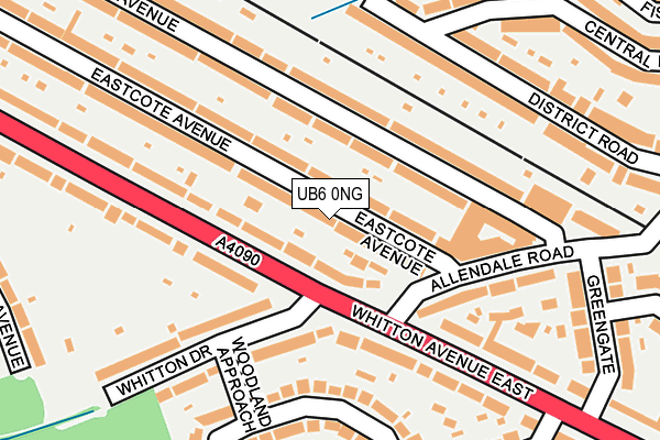 UB6 0NG map - OS OpenMap – Local (Ordnance Survey)