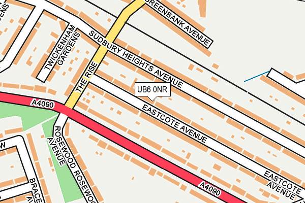 UB6 0NR map - OS OpenMap – Local (Ordnance Survey)