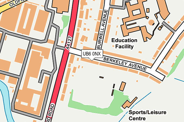 UB6 0NX map - OS OpenMap – Local (Ordnance Survey)