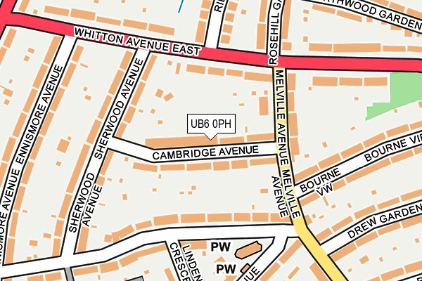 UB6 0PH map - OS OpenMap – Local (Ordnance Survey)