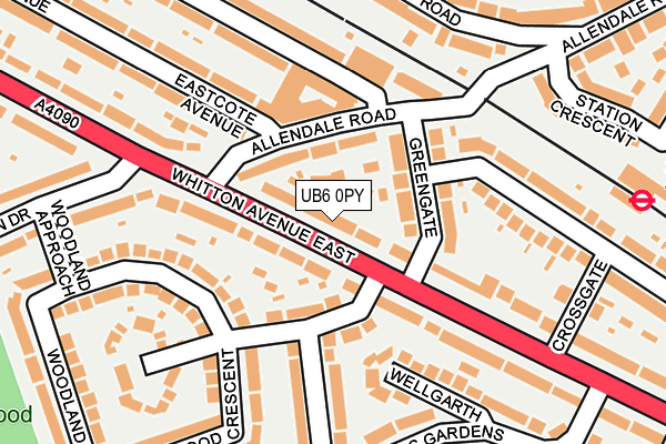UB6 0PY map - OS OpenMap – Local (Ordnance Survey)