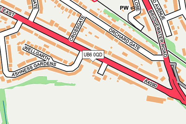 UB6 0QD map - OS OpenMap – Local (Ordnance Survey)