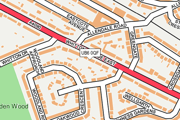UB6 0QF map - OS OpenMap – Local (Ordnance Survey)