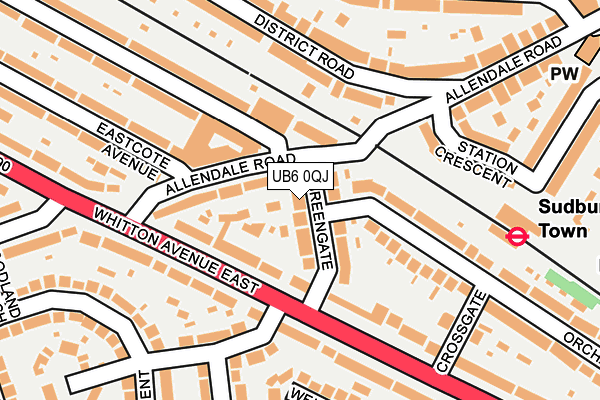 UB6 0QJ map - OS OpenMap – Local (Ordnance Survey)