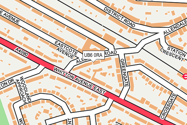 UB6 0RA map - OS OpenMap – Local (Ordnance Survey)