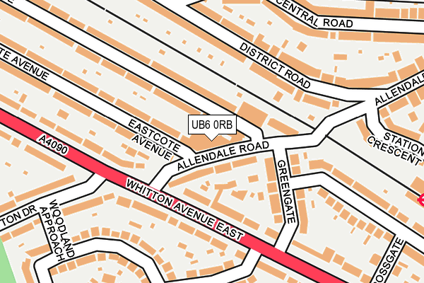 UB6 0RB map - OS OpenMap – Local (Ordnance Survey)