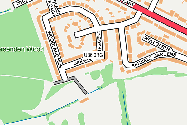 UB6 0RG map - OS OpenMap – Local (Ordnance Survey)