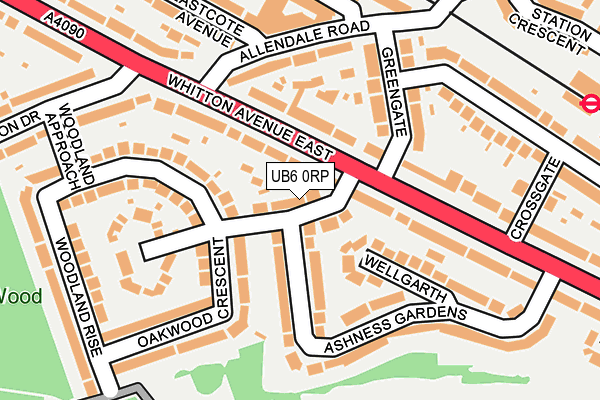 UB6 0RP map - OS OpenMap – Local (Ordnance Survey)