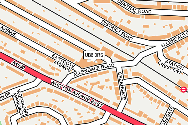UB6 0RS map - OS OpenMap – Local (Ordnance Survey)