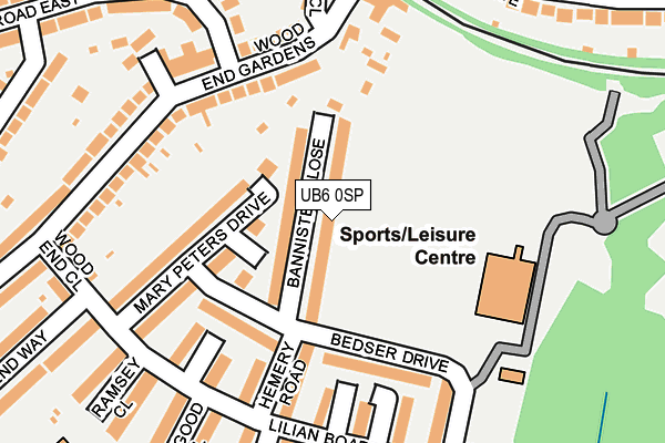 UB6 0SP map - OS OpenMap – Local (Ordnance Survey)