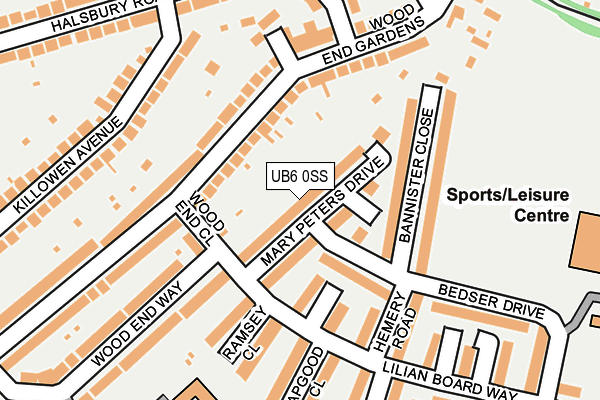 UB6 0SS map - OS OpenMap – Local (Ordnance Survey)