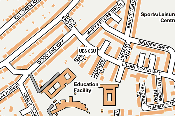 UB6 0SU map - OS OpenMap – Local (Ordnance Survey)