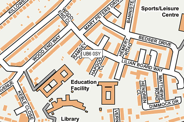 UB6 0SY map - OS OpenMap – Local (Ordnance Survey)