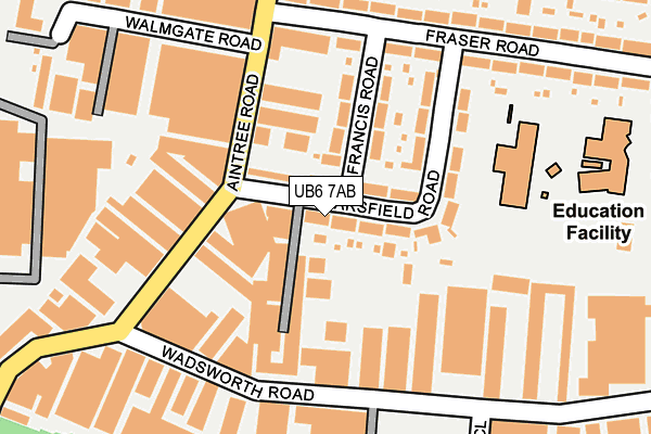 UB6 7AB map - OS OpenMap – Local (Ordnance Survey)