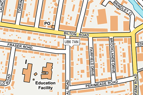 UB6 7AN map - OS OpenMap – Local (Ordnance Survey)
