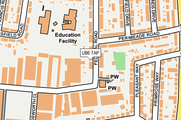 UB6 7AP map - OS OpenMap – Local (Ordnance Survey)