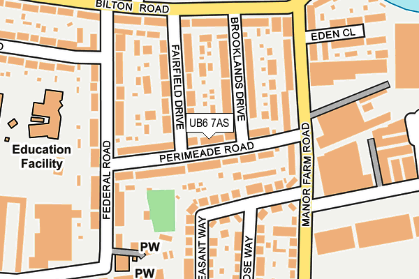 UB6 7AS map - OS OpenMap – Local (Ordnance Survey)