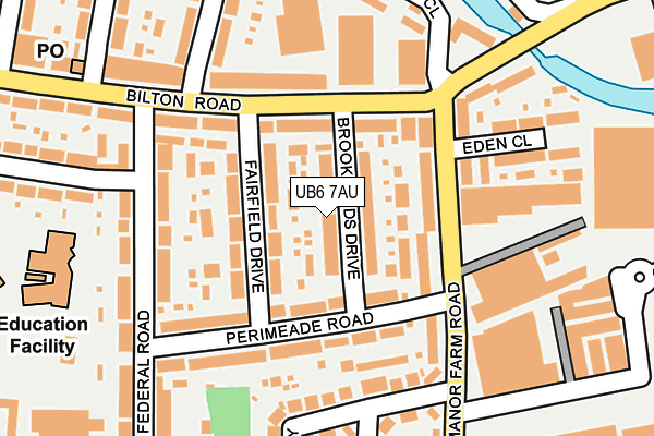 UB6 7AU map - OS OpenMap – Local (Ordnance Survey)
