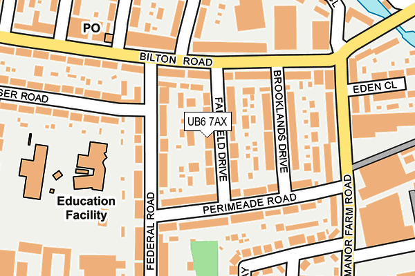UB6 7AX map - OS OpenMap – Local (Ordnance Survey)