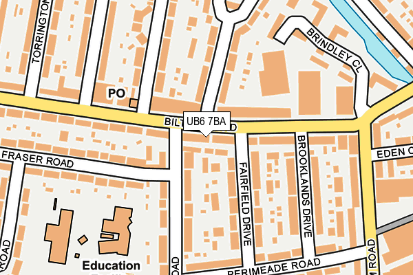 UB6 7BA map - OS OpenMap – Local (Ordnance Survey)