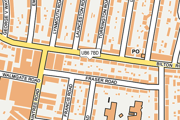 UB6 7BD map - OS OpenMap – Local (Ordnance Survey)