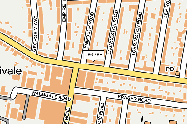 UB6 7BH map - OS OpenMap – Local (Ordnance Survey)