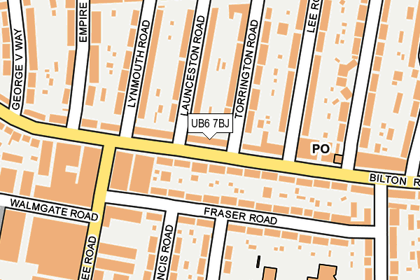 UB6 7BJ map - OS OpenMap – Local (Ordnance Survey)