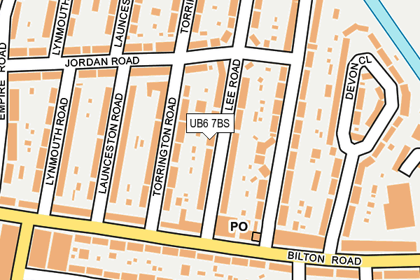 UB6 7BS map - OS OpenMap – Local (Ordnance Survey)