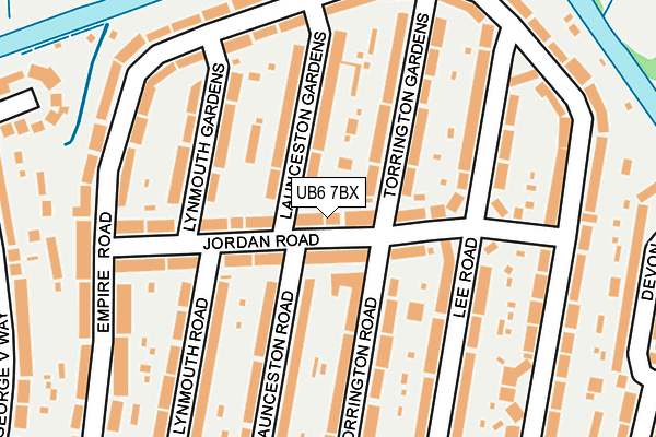 UB6 7BX map - OS OpenMap – Local (Ordnance Survey)