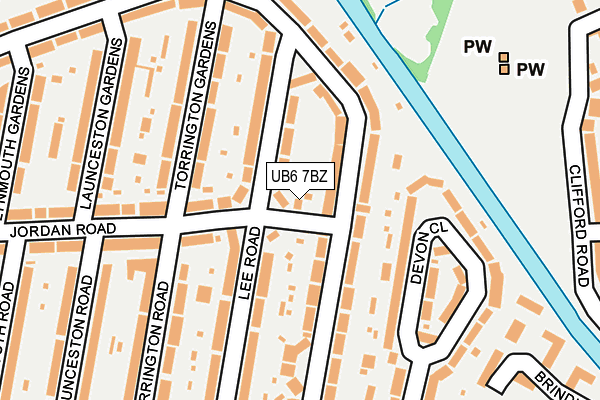 UB6 7BZ map - OS OpenMap – Local (Ordnance Survey)