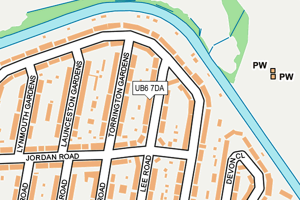 UB6 7DA map - OS OpenMap – Local (Ordnance Survey)
