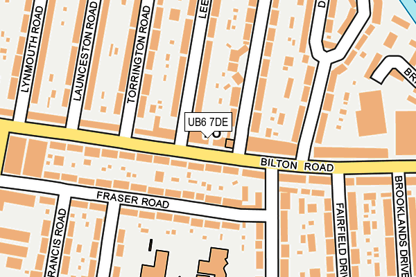 UB6 7DE map - OS OpenMap – Local (Ordnance Survey)