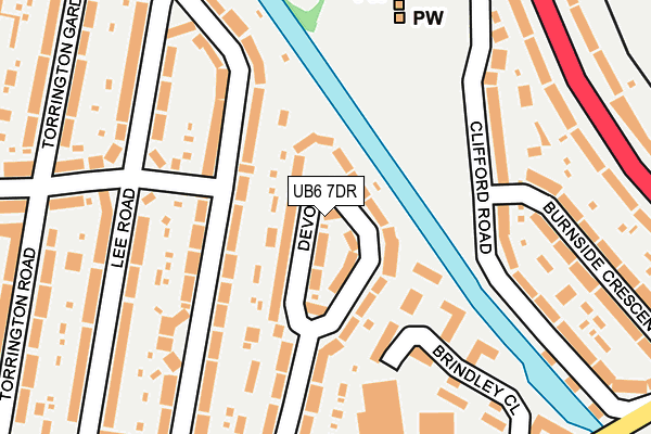UB6 7DR map - OS OpenMap – Local (Ordnance Survey)