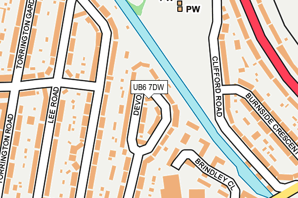 UB6 7DW map - OS OpenMap – Local (Ordnance Survey)