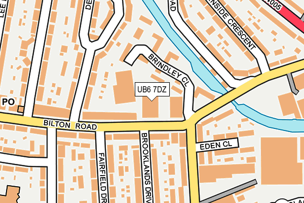 UB6 7DZ map - OS OpenMap – Local (Ordnance Survey)