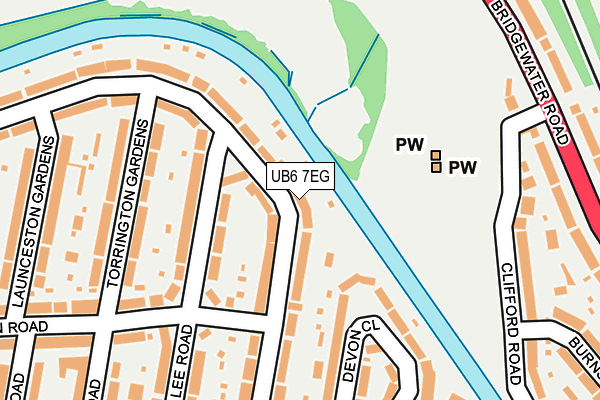 UB6 7EG map - OS OpenMap – Local (Ordnance Survey)