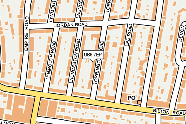 UB6 7EP map - OS OpenMap – Local (Ordnance Survey)