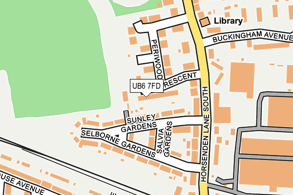 UB6 7FD map - OS OpenMap – Local (Ordnance Survey)
