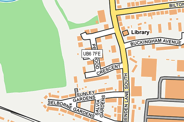 UB6 7FE map - OS OpenMap – Local (Ordnance Survey)