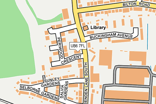 UB6 7FL map - OS OpenMap – Local (Ordnance Survey)