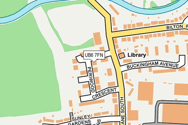 UB6 7FN map - OS OpenMap – Local (Ordnance Survey)