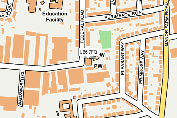 UB6 7FQ map - OS OpenMap – Local (Ordnance Survey)