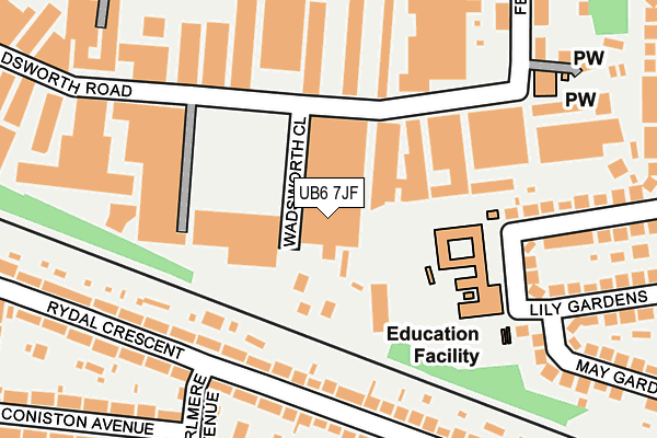 UB6 7JF map - OS OpenMap – Local (Ordnance Survey)