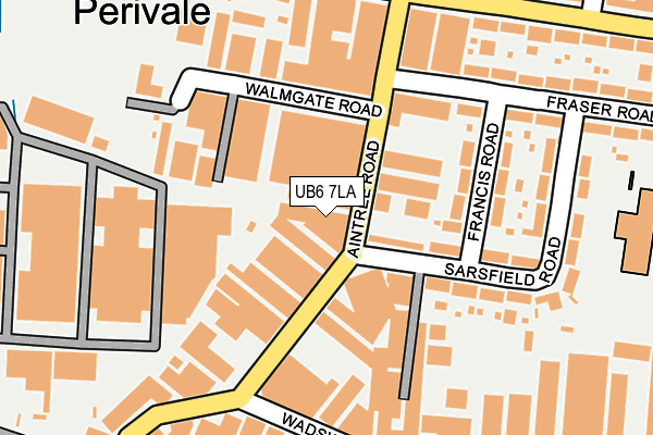 UB6 7LA map - OS OpenMap – Local (Ordnance Survey)
