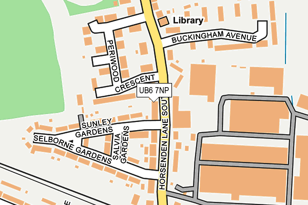 UB6 7NP map - OS OpenMap – Local (Ordnance Survey)