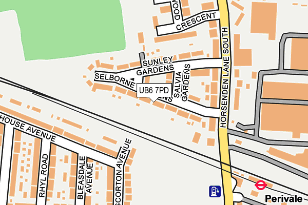 UB6 7PD map - OS OpenMap – Local (Ordnance Survey)